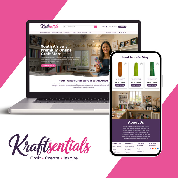 kraftsentials website design durban